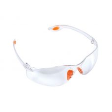 Очки защитные прозрачные с оранжевыми вставками (37025)